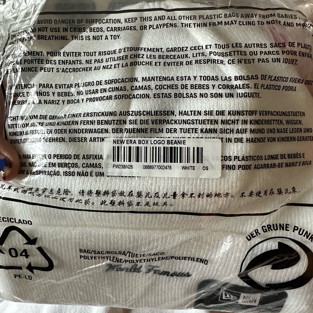 Supreme Box Logo White Knit Beanie - Picture 4 of 4